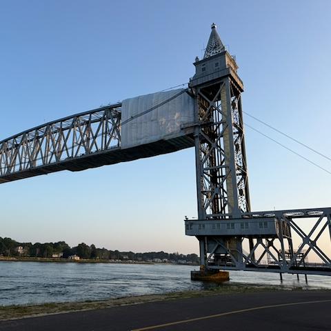 The train bridge in its raised position